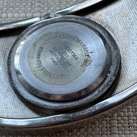 FMD Women Wristwatch Bangle Cuff Band Silver Tone Quartz Analog Watch - Picture 8 of 9